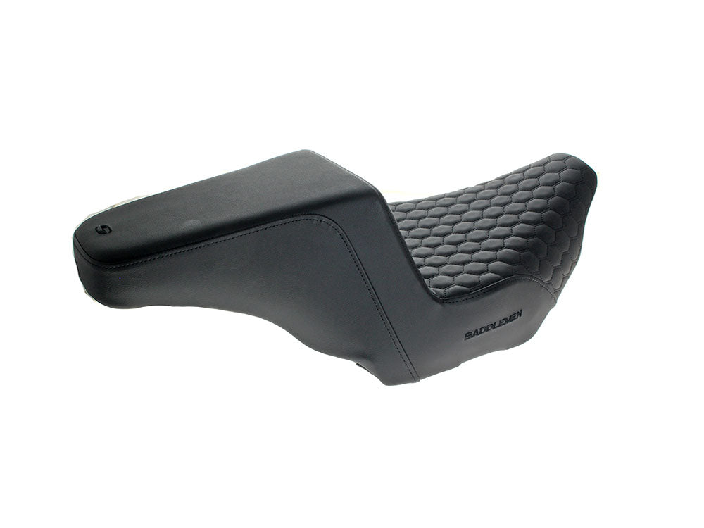 Saddlemen SAD-823-07-17700 Step-Up HC Dual Seat w/Black Honeycomb Stitch for Harley-Davidson CVO Touring 23-Up/Street Glide/Road Glide 24-Up/Touring 25-Up