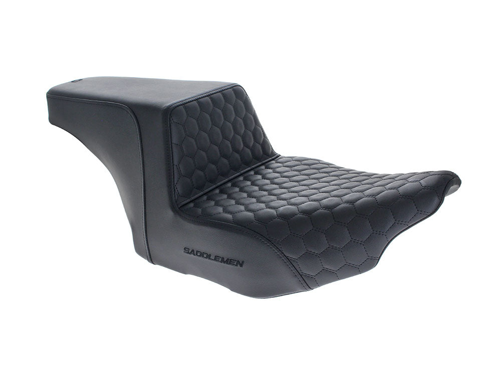 Saddlemen SAD-823-07-17700 Step-Up HC Dual Seat w/Black Honeycomb Stitch for Harley-Davidson CVO Touring 23-Up/Street Glide/Road Glide 24-Up/Touring 25-Up
