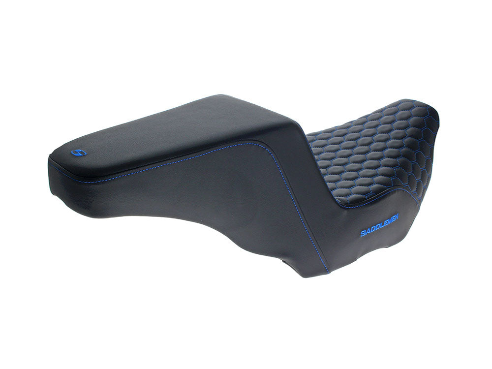 Saddlemen SAD-823-07-17701 Step-Up HC Dual Seat w/Blue Honeycomb Stitch for Harley-Davidson CVO Touring 23-Up/Street Glide/Road Glide 24-Up/Touring 25-Up