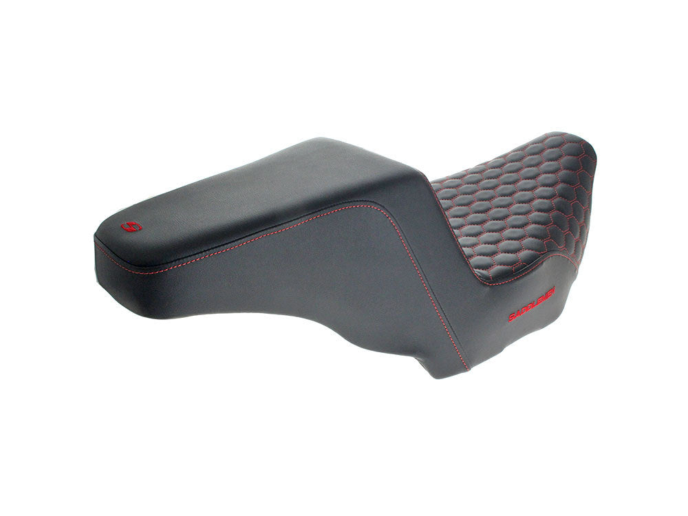 Saddlemen SAD-823-07-17704 Step-Up HC Dual Seat w/Red Honeycomb Stitch for Harley-Davidson CVO Touring 23-Up/Street Glide/Road Glide 24-Up/Touring 25-Up