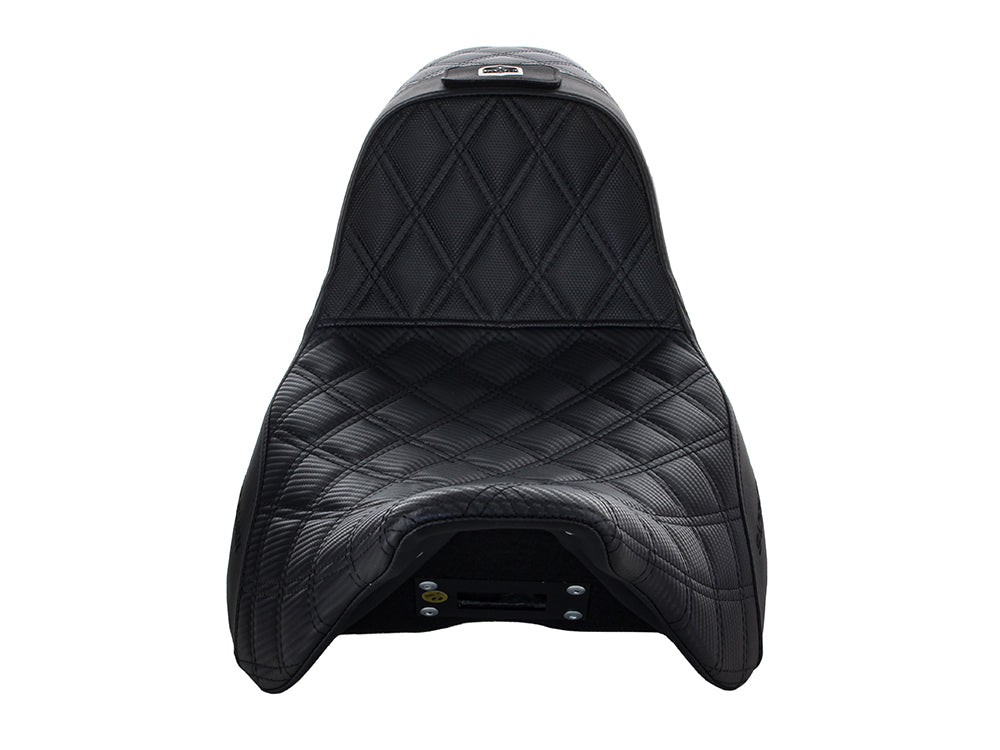 Saddlemen SAD-SC80807DB0 Step-Up San Diego Customs Pro Series Gripper Dual Seat w/Backrest for most Harley-Davidson Touring 08-24