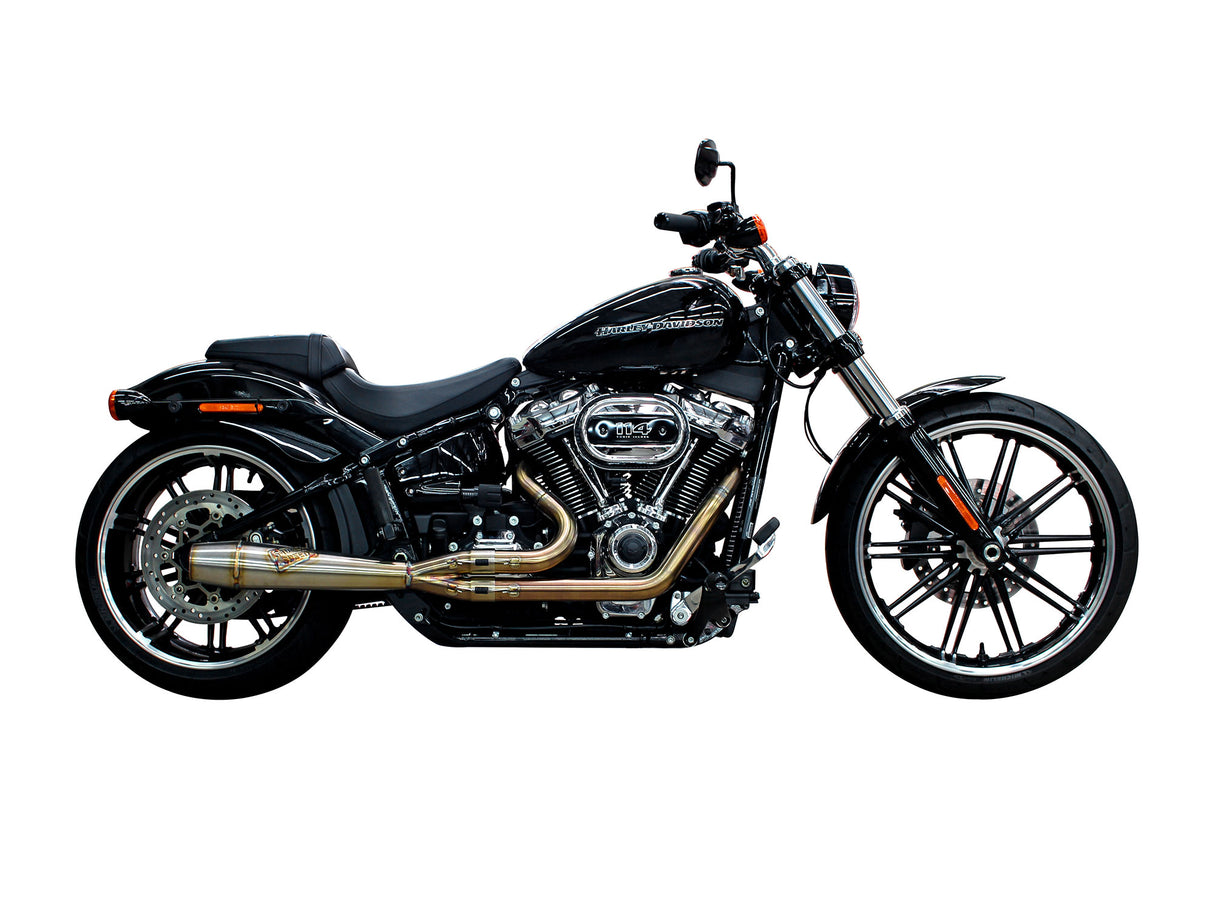 Sawicki Speed SAW-930-01272 Mid Length 2-1 Exhaust w/Welded End Cap Stainless for Softail 18-Up w/240 Rear Tyre