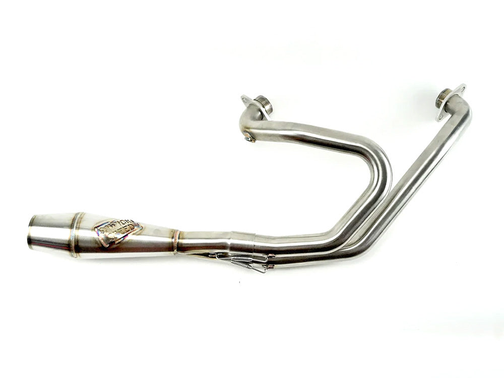 Sawicki Speed SAW-930-01363 Shorty 2-1 Exhaust w/Welded End Cap Stainless for Indian Scout 15-Up