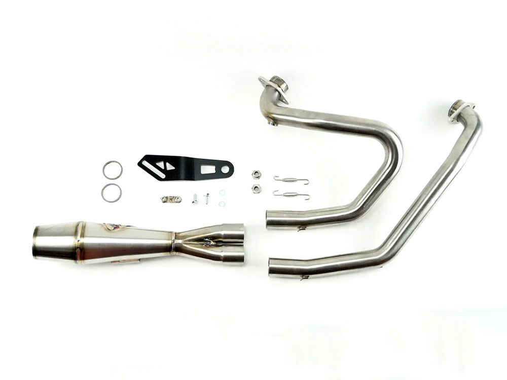 Sawicki Speed SAW-930-01363 Shorty 2-1 Exhaust w/Welded End Cap Stainless for Indian Scout 15-Up