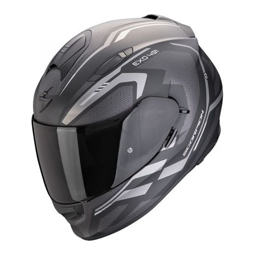 Scorpion EXO-491 Kripta Matte Black/Silver Helmet