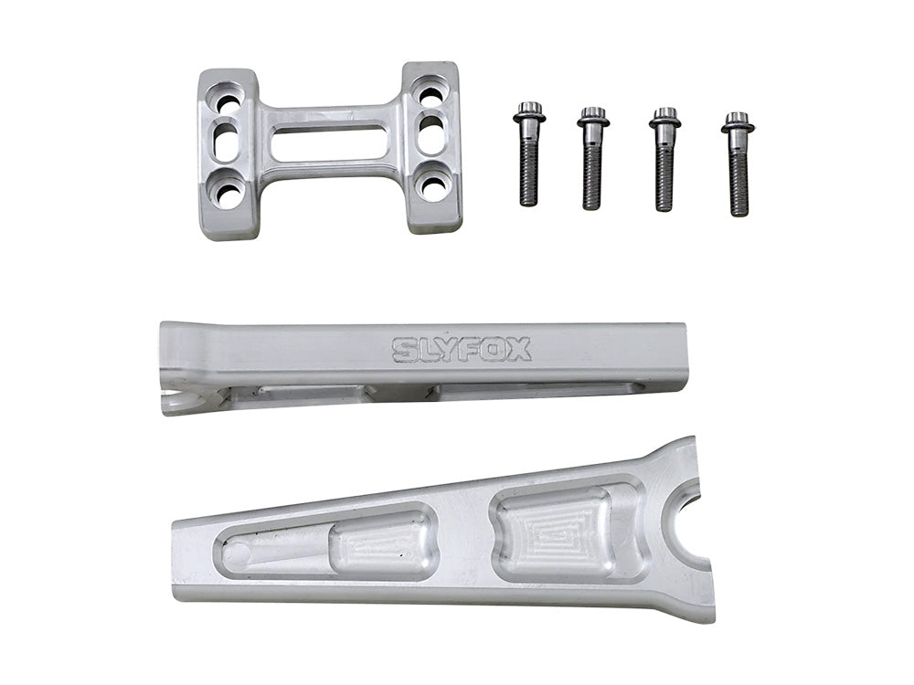 Slyfox Performance SF-0602-1158 8" Straight Risers Raw Aluminium for 1" Handlebar
