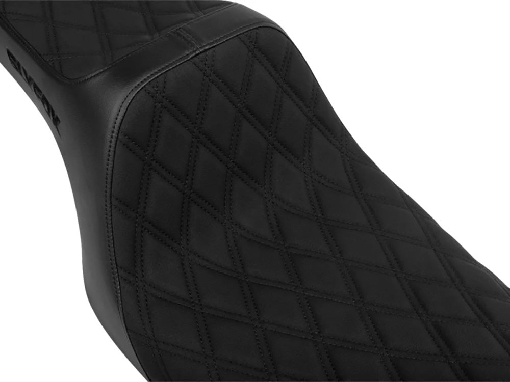 Slyfox Performance SF-0801-2152 Highnoon Dual Seat w/Black Double Diamond Stitch for most Harley-Davidson Touring 08-24