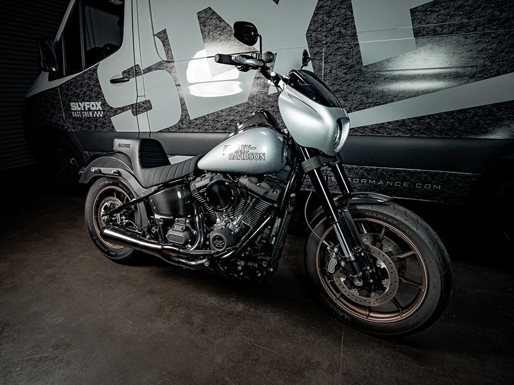 Slyfox Performance SF-0802-1656 Highnoon Tuck N Roll Dual Seat for Harley-Davidson Sport Glide/Low Rider 18-Up/Low Rider S 20-Up/Low Rider ST 22-Up