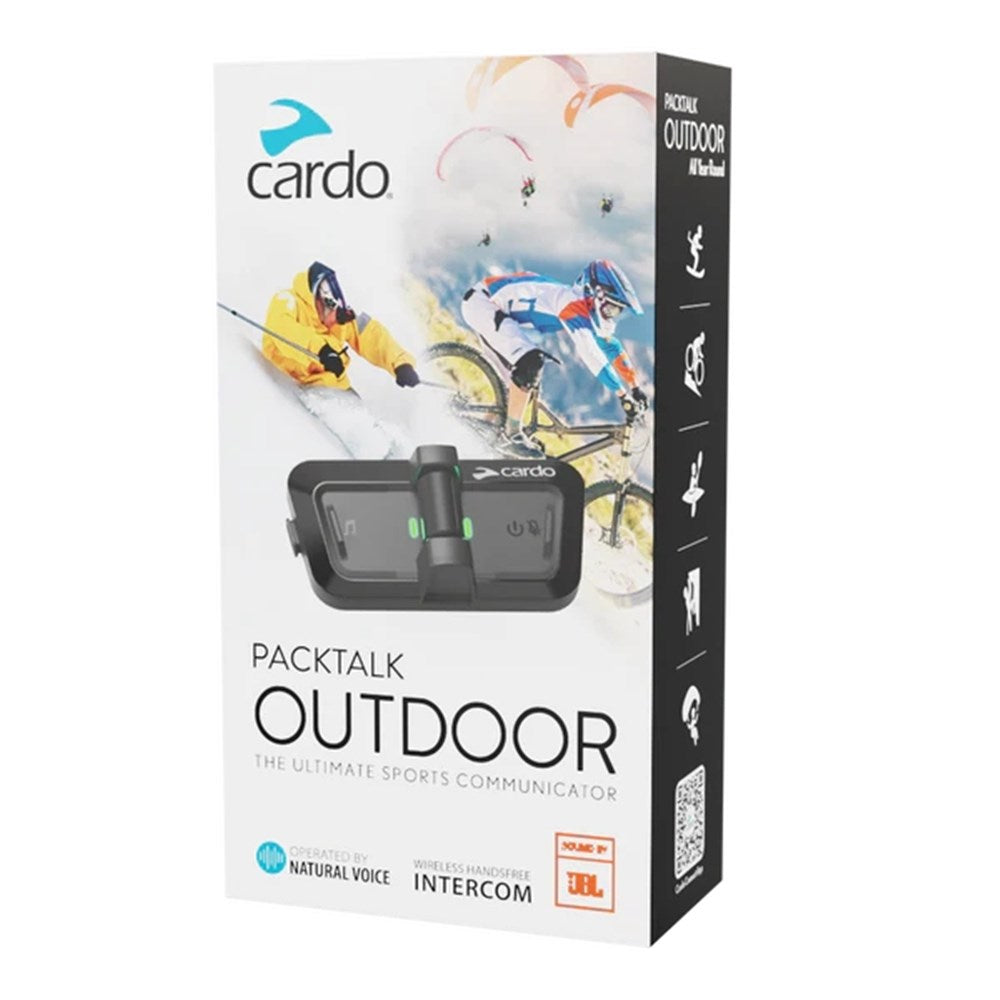 Cardo Packtalk Outdoor Black Single Bluetooth Communication System