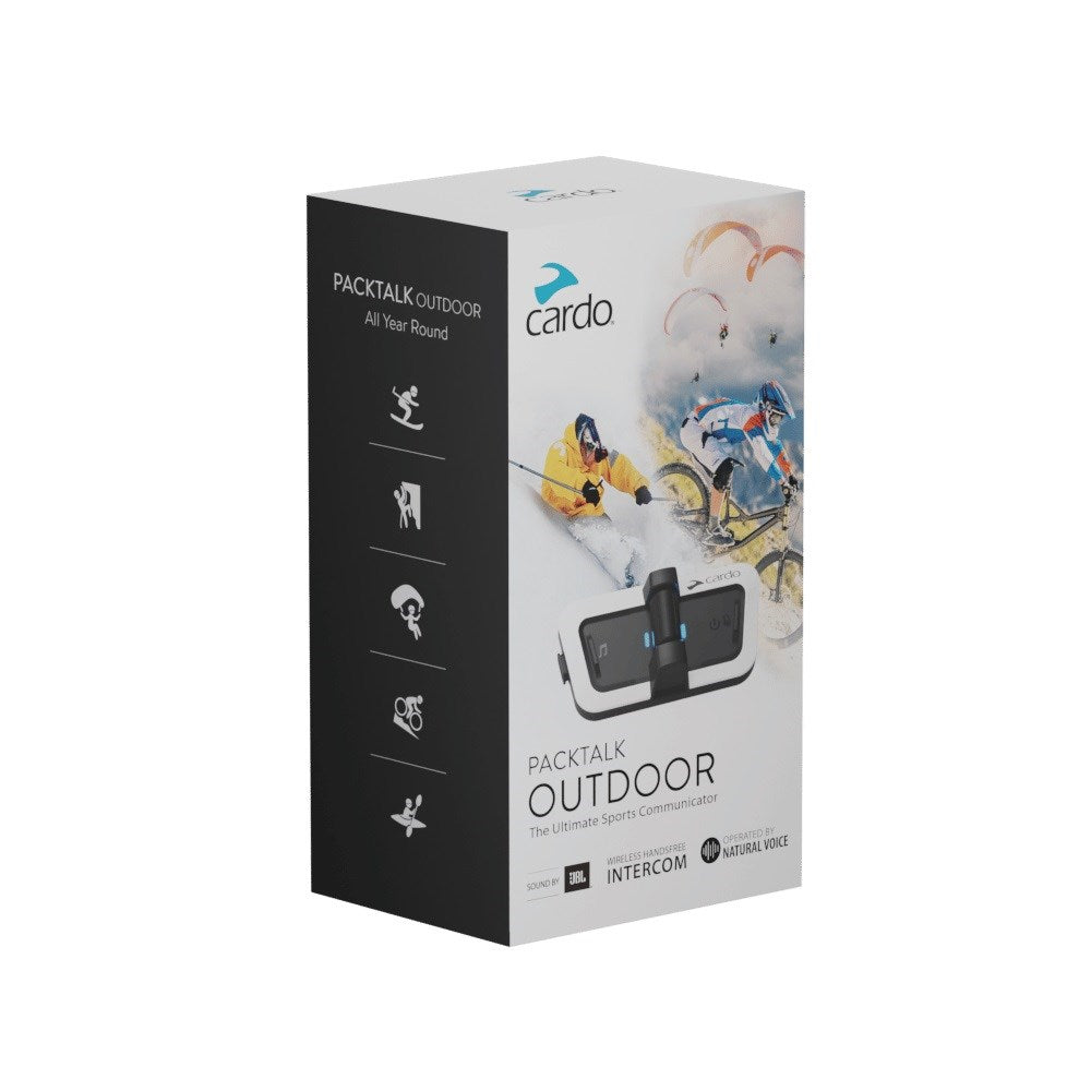 Cardo Packtalk Outdoor White Single Bluetooth Communication System