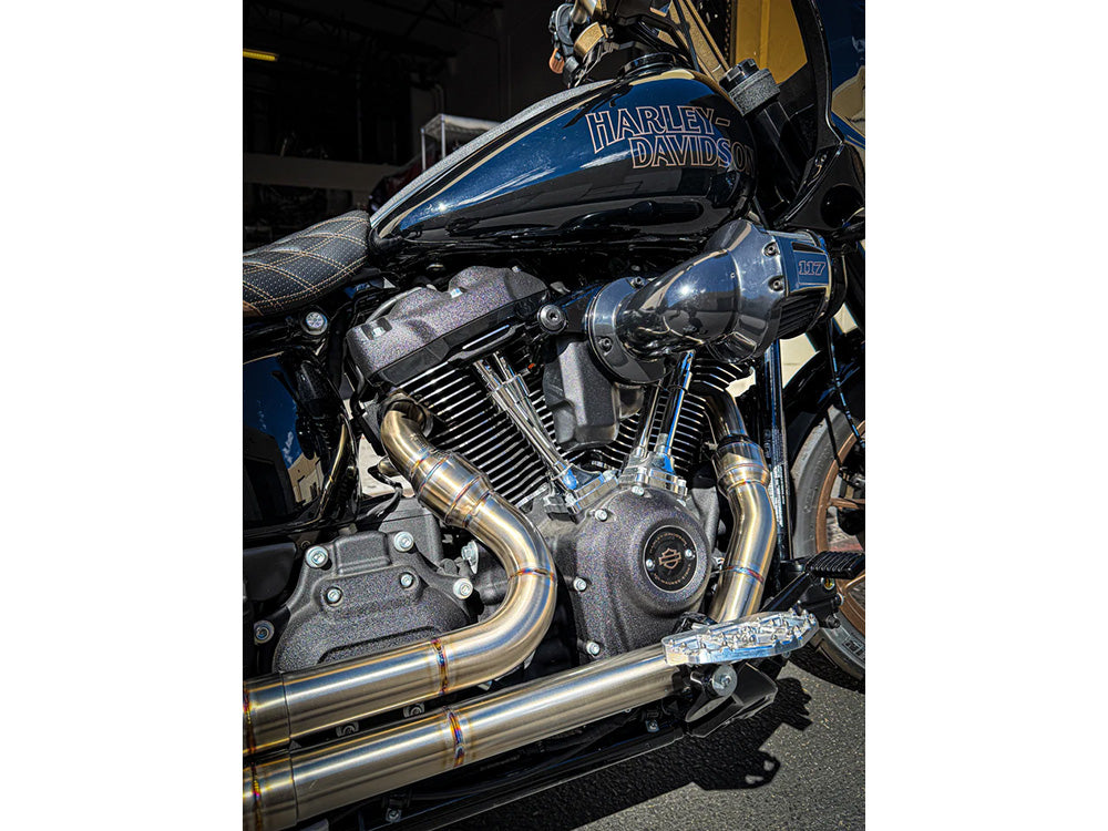 SP Concepts SPC-1-005-PF Elsinore 2-1 Mid Length Exhaust w/ProFlo Headers Stainless Steel for Harley-Davidson Softail 18-Up w/Non-240 Rear Tyre Models