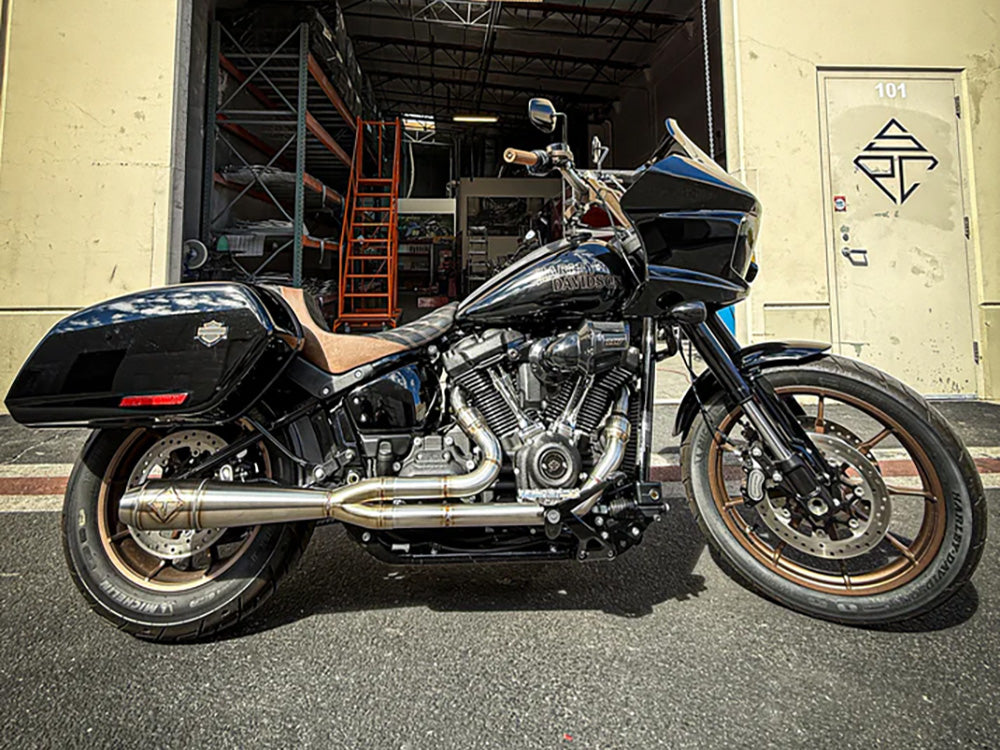 SP Concepts SPC-1-005-PF Elsinore 2-1 Mid Length Exhaust w/ProFlo Headers Stainless Steel for Harley-Davidson Softail 18-Up w/Non-240 Rear Tyre Models