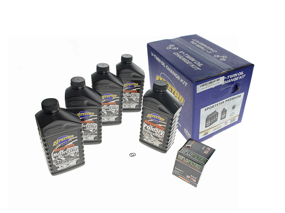 Spectro Performance Oil SPE-311473 Oil Change Service Kit w/Premium Heavy Duty Engine Oil for Harley-Davidson Sportster 84-21