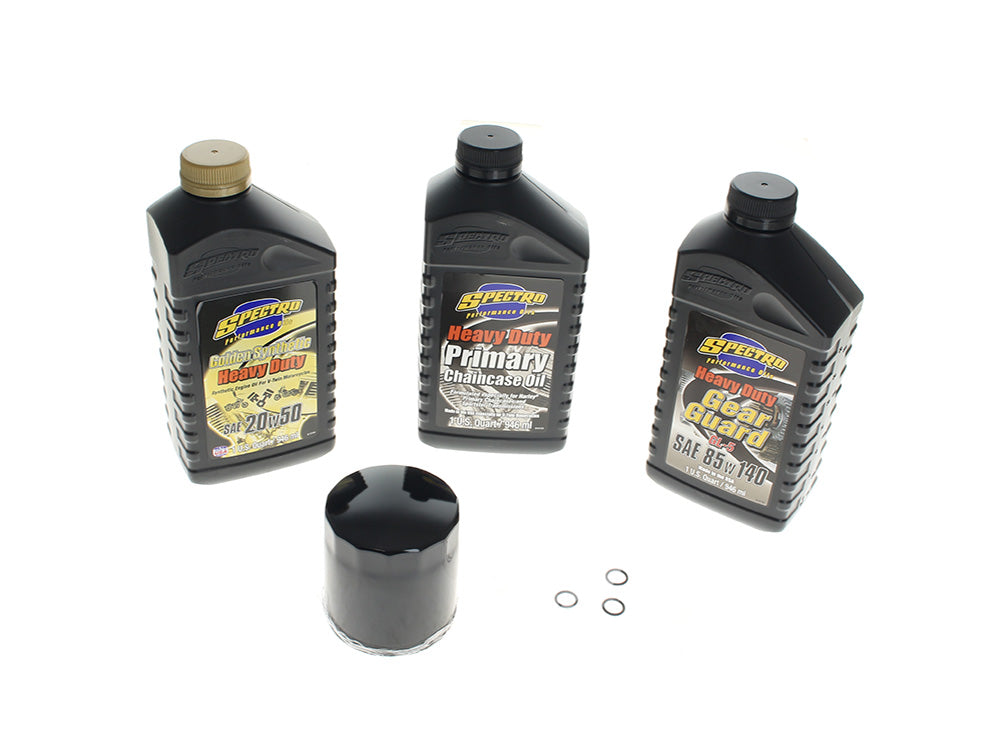 Spectro Performance Oil SPE-311476 Oil Change Service Kit w/Synthetic Heavy Duty Engine Oil for Harley-Davidson Twin Cam 99-17