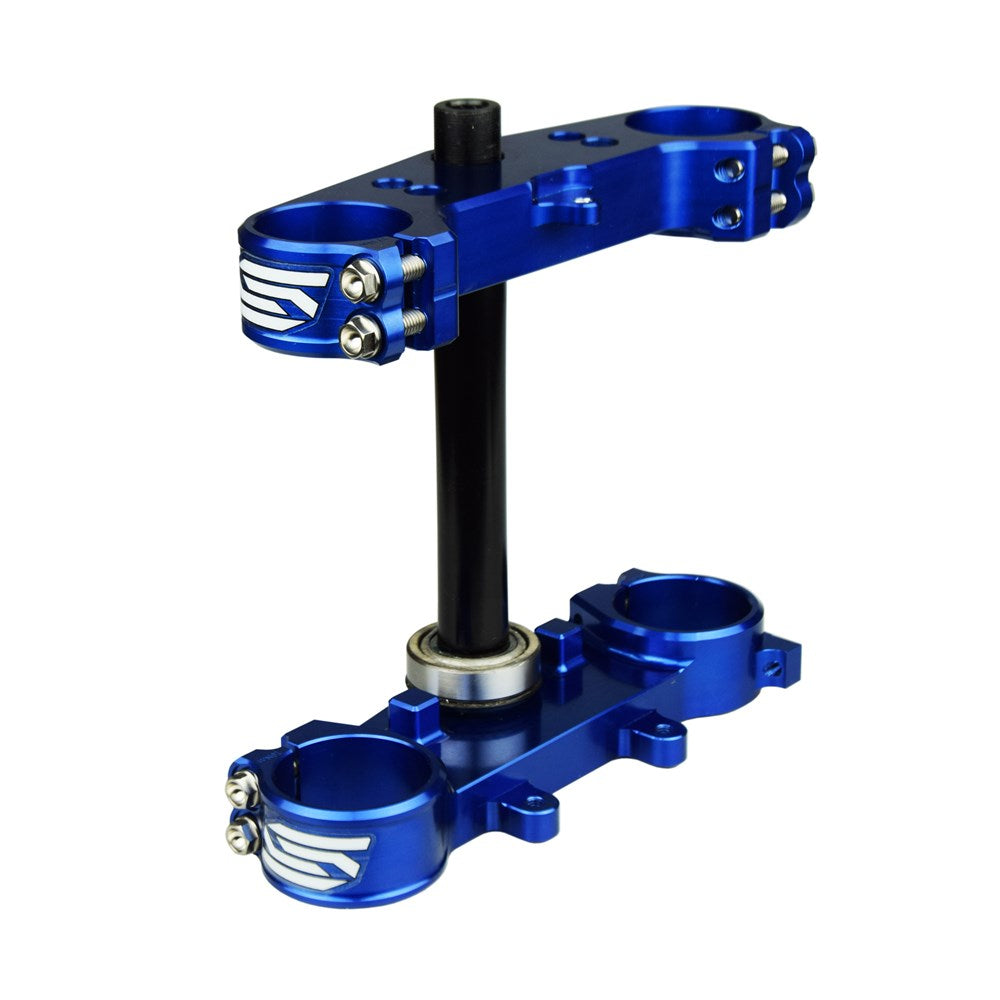 Scar S1422 Triple Clamps Blue (25mm Offset) for Yamaha YZ65 18-25/YZ85 06-25