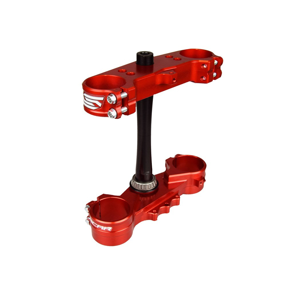 Scar S2418 Triple Clamps Red (22mm Offset) for Honda CR125R/CR250R 97-07/CRF250R 04-07/CRF450R 02-04