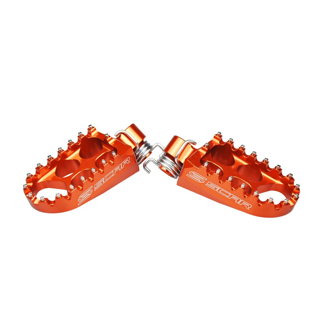 Scar S5211OR Standard Footpegs Orange for KTM 50/65SX 98-23/SX-E 5 20-23/125SX/150SX/250SXF/350SXF/450SXF 98-15/250SX/250EXC/300EXC/250EXCF/350EXCF/450EXCF/500EXCF 98-16