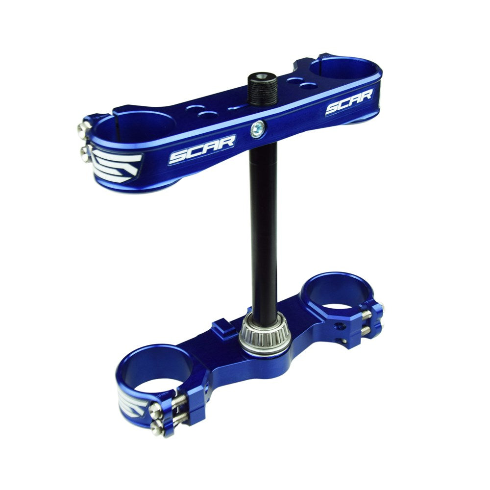 Scar S5416B Triple Clamps Blue (16mm Offset) for KTM 85SX 04-24/Husqvarna TC85 14-24/Gas Gas MC85 21-24