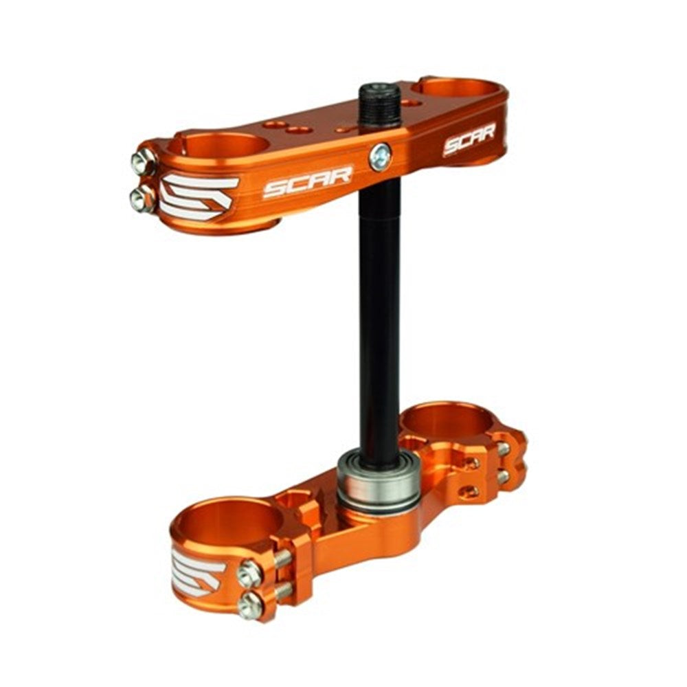 Scar S5416OR Triple Clamps Orange (16mm Offset) for KTM 125-450 SX/SXF 13-22/125-500 EXC/EXCF/TPI 14-23/Gas Gas 125-450 MC/MCF/EC/ECF 21-23