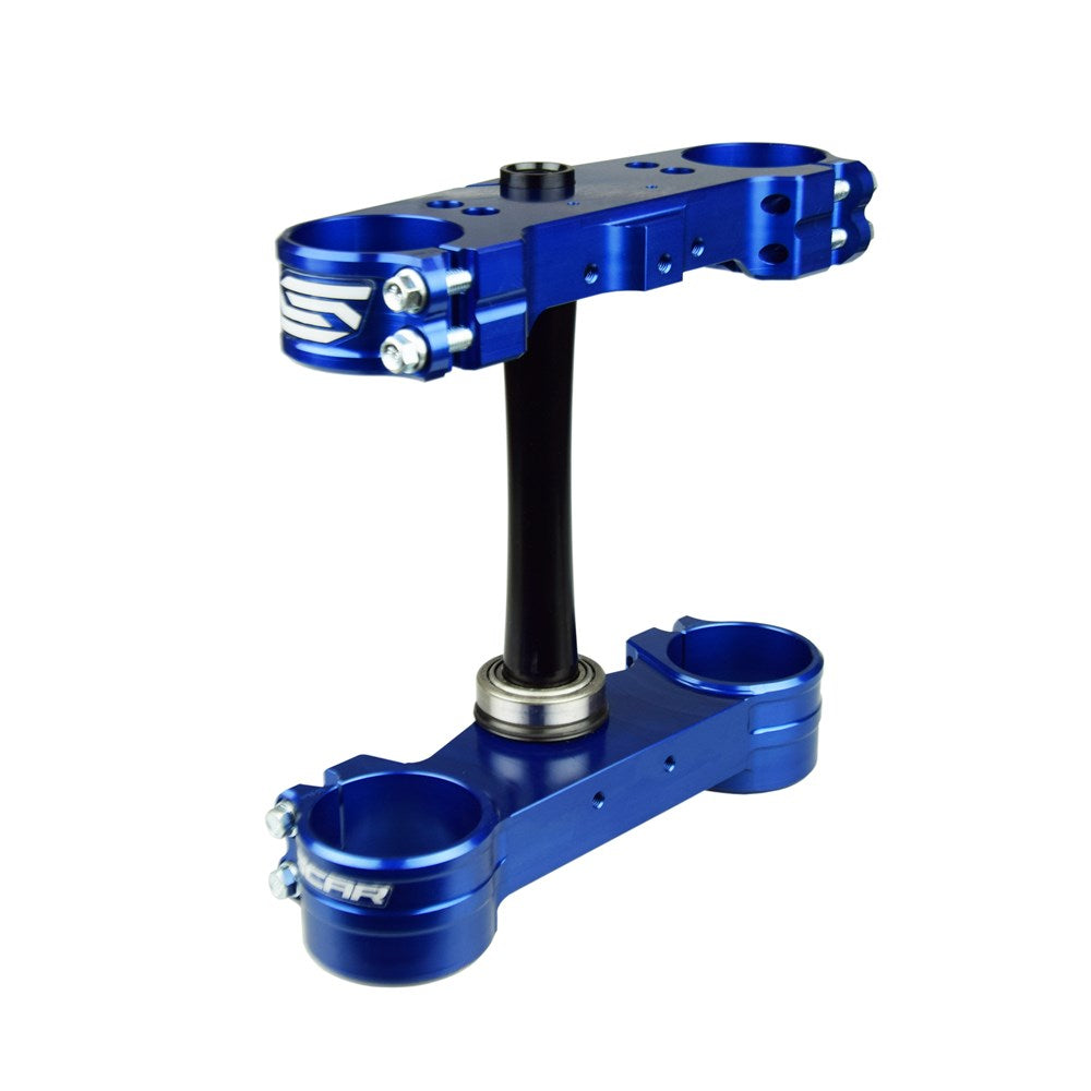 Scar S5417B Triple Clamps Blue (22mm Offset) for KTM 125-450 SX/SXF 13-22/125-500 EXC/EXCF/TPI 14-23/Gas Gas 125-450 MC/MCF/EC/ECF 21-23
