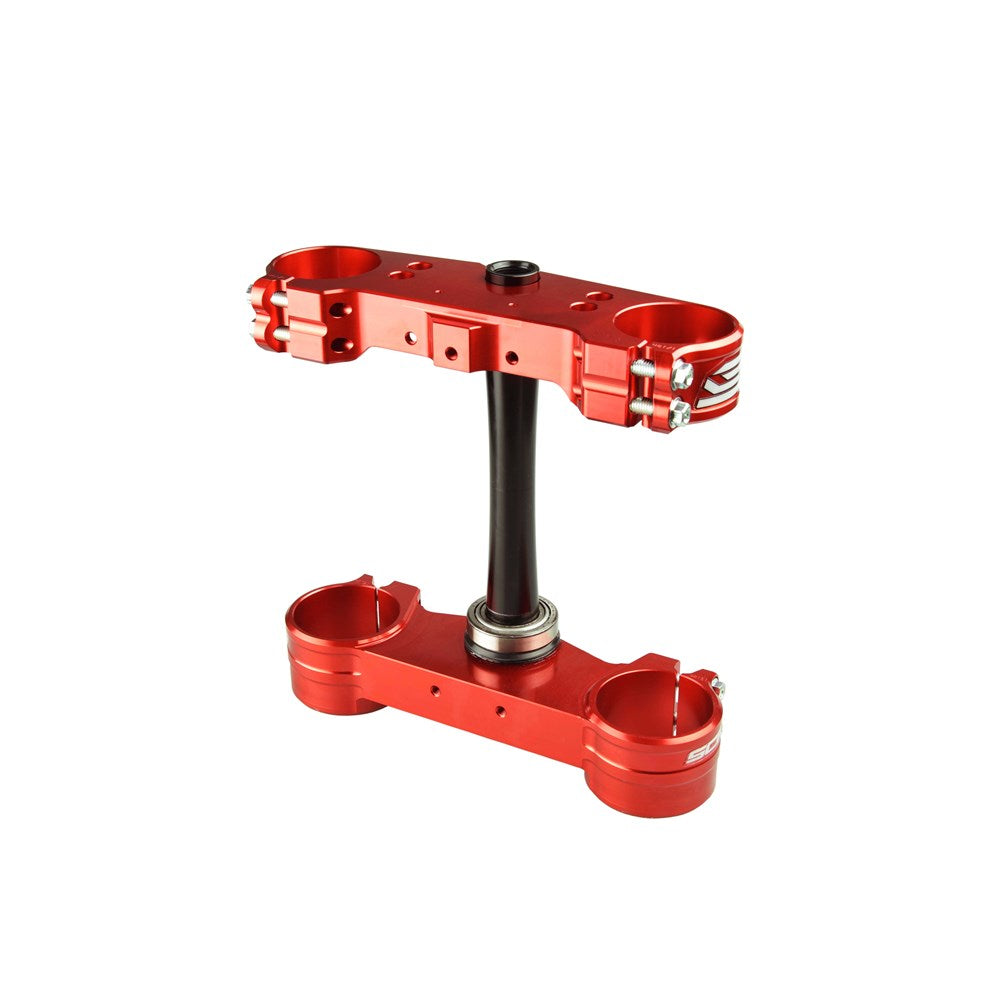 Scar S5417RD Triple Clamps Red (22mm Offset) for KTM 125-450 SX/SXF 13-22/125-500 EXC/EXCF/TPI 14-23/Gas Gas 125-450 MC/MCF/EC/ECF 21-23