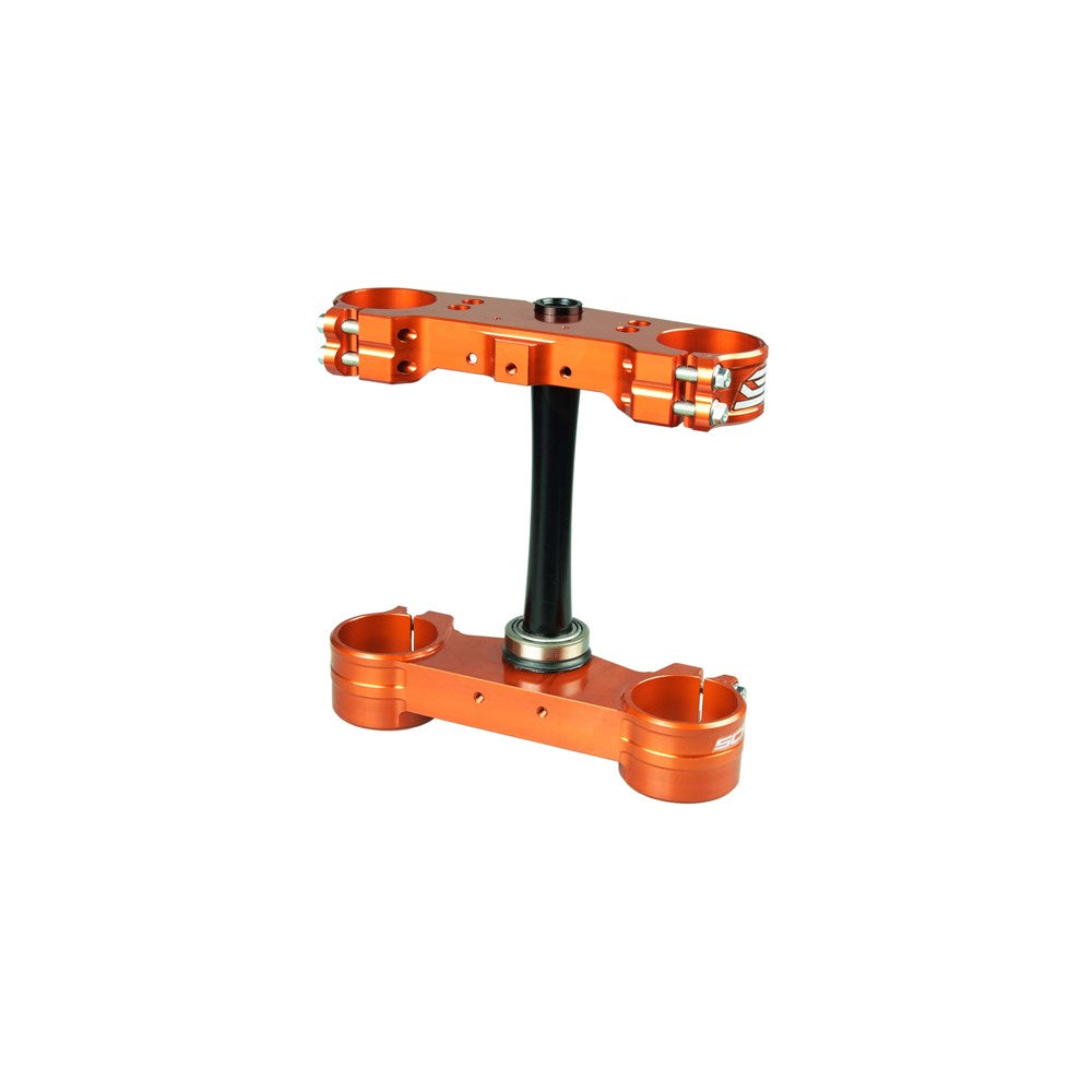 Scar S5418OR Triple Clamps Orange (22mm Offset) for KTM 125-450 SX/SXF/125-450 XC/XCF 23-25/125-500 EXC/EXCF/300-500 EXC/EXCF Six Days/250-500 XCW/XWF 24-25/150SX/125XCW 2025/Husqvarna 125-450 TC/FC/TX/FX 23-25