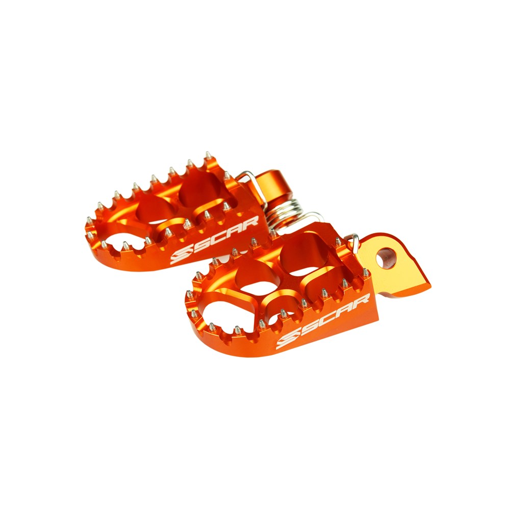 Scar S5510OR Evo Footpegs Orange for Beta 05-19/Gas Gas 21-24/Husaberg 08-14/Husqvarna 14-24/KTM 98-23/Sherco 08-25 Models