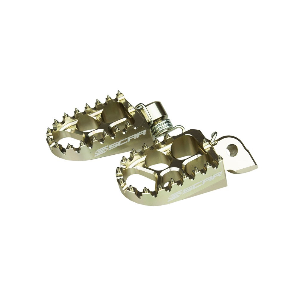 Scar S5510T Evo Footpegs Silver for Beta 05-19/Gas Gas 21-24/Husaberg 08-14/Husqvarna 14-24/KTM 98-23/Sherco 08-25 Models