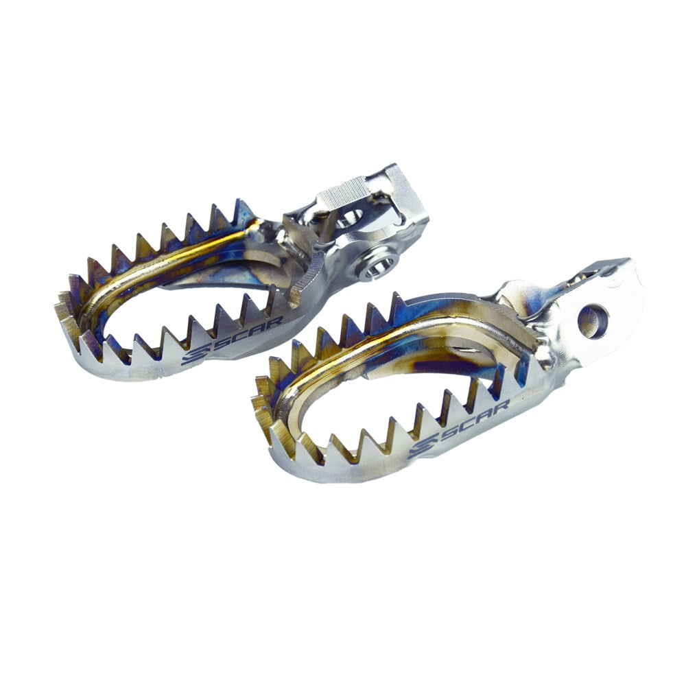 Scar S5517AM Titanium Anti-Mud Footpegs for KTM 16-24/Husqvarna 16-24/Gas Gas 21-24 Models
