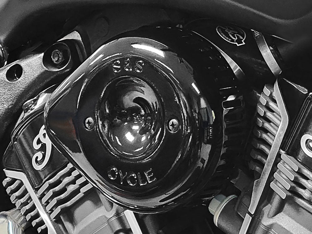 S&S Cycle SS170-0777 Stealth Teardrop Air Cleaner Kit Gloss Black for Indian Challenger 20-Up/Pursuit 22-Up/Chieftain Powerplus/Roadmaster Powerplus 25-Up