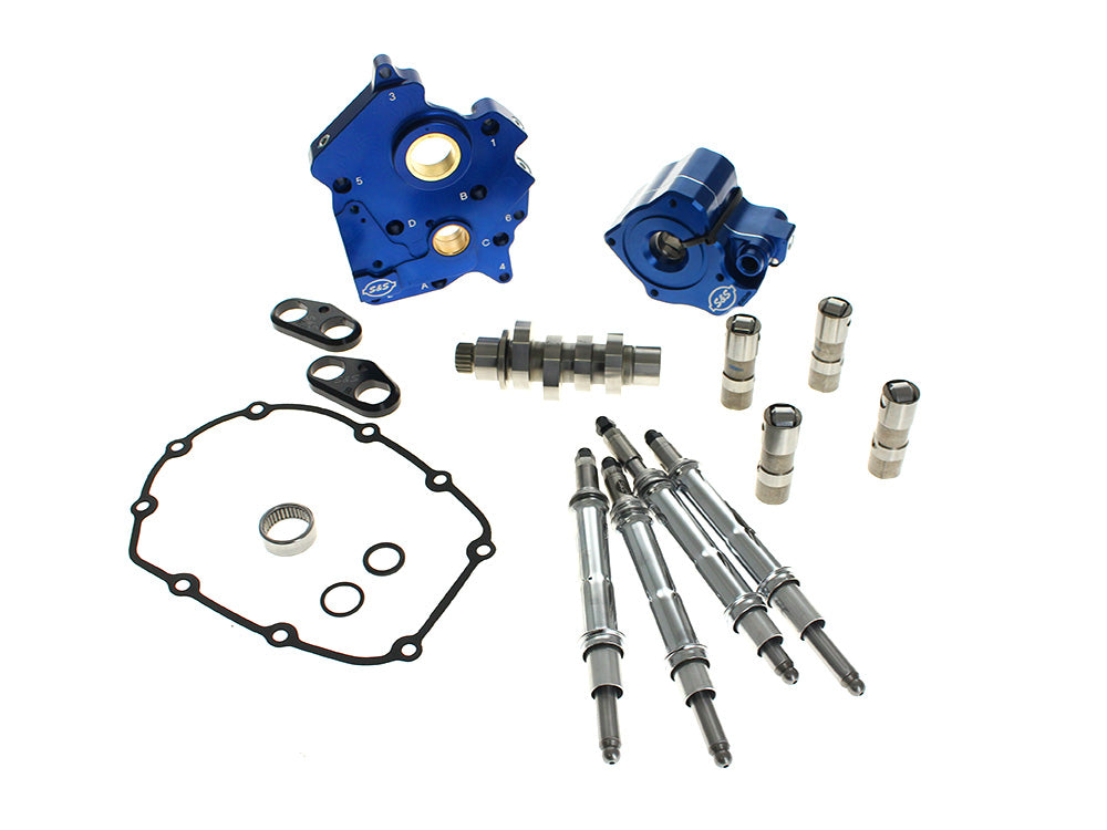 S&S Cycle SS310-1378 Cam Chest Kit w/HPT496 Chain Drive Camshaft & Chrome Pushrod Covers for Harley-Davidson Touring 17-Up/Softail 18-Up w/Oil Cooled Engines