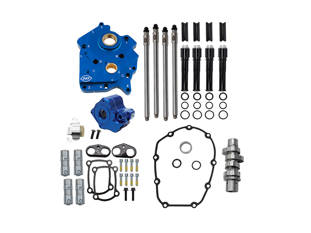 S&S Cycle SS310-1433 Cam Chest Kit w/HPT560 VVT Chain Drive Camshaft & Black Pushrod Covers for Harley-Davidson Gen 2 121 Milwaukee-Eight CVO Street Glide/CVO Road Glide 23-Up