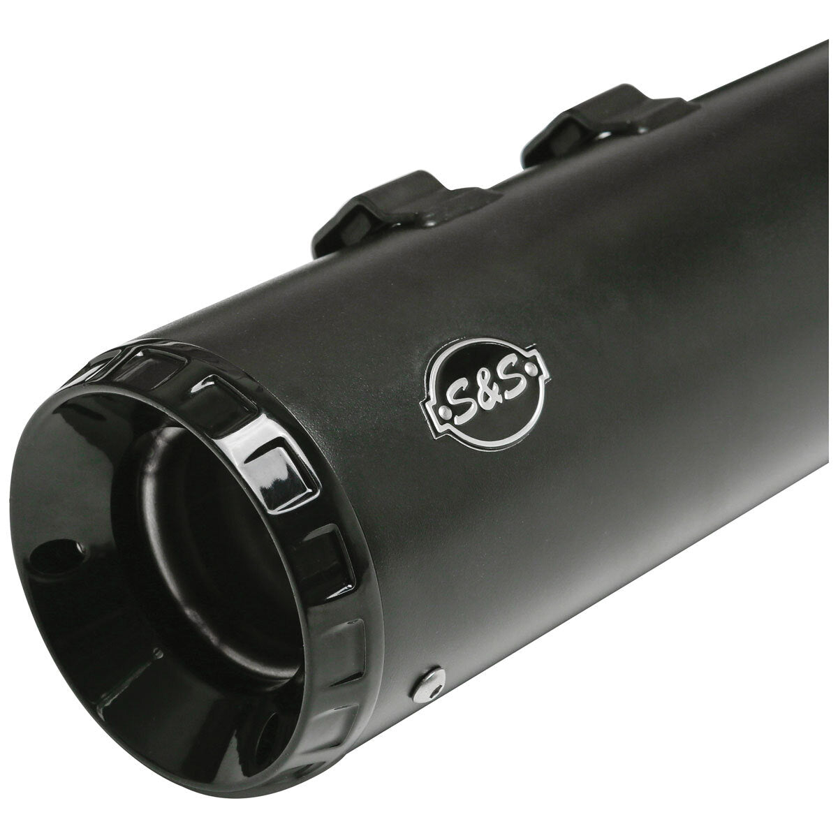 S&S Cycle SS550-0990 GNX 4.5" Slip-On Mufflers Black w/Black End Caps for Touring 17-Up