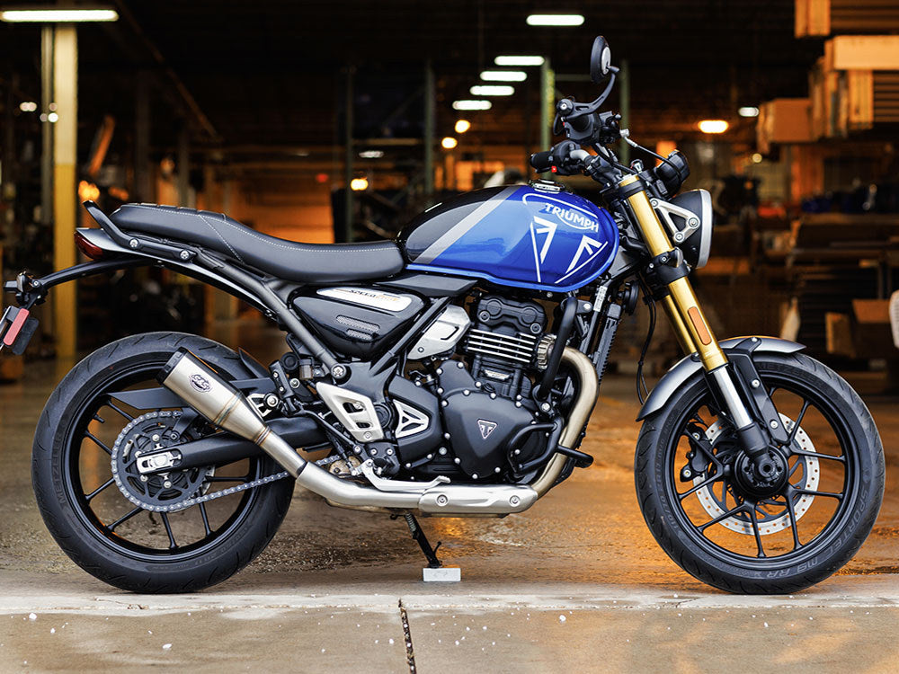 S&S Cycle SS550-1143 4" Grand National Slip-On Muffler Stainless Steel w/Black End Cap for Triumph Speed 400/Scrambler 400X 24-Up