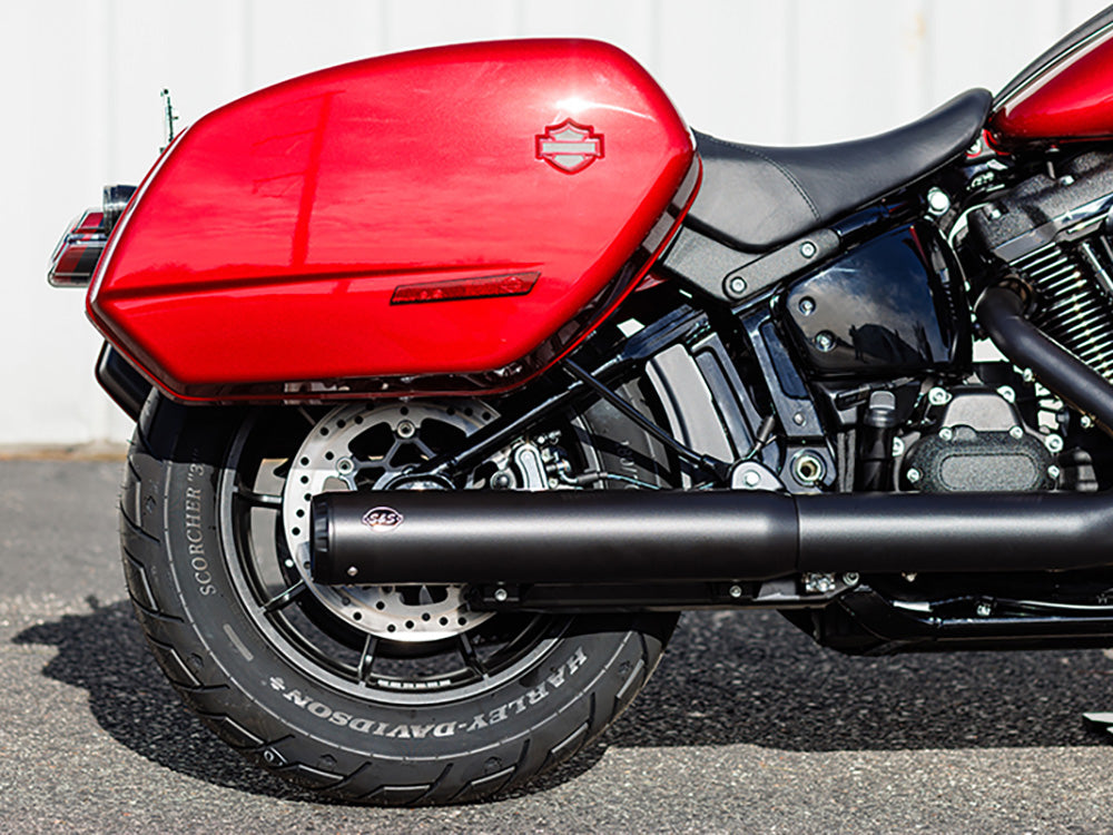 S&S Cycle SS550-1159 Grand National 4" Slip-On Muffler Black w/Black End Cap for Harley-Davidson Softail Street Bob/Low Rider S/Low Rider ST/Heritage 25-Up