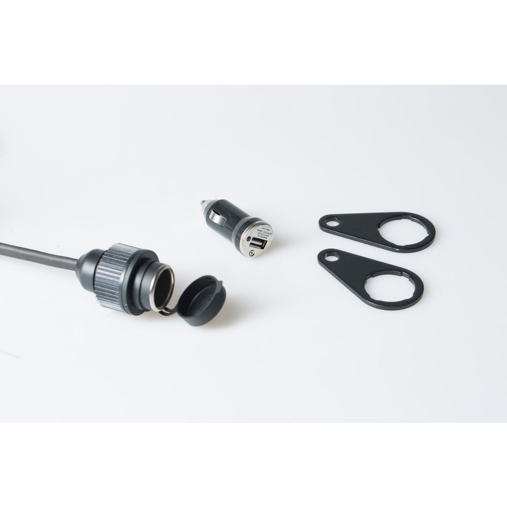 SW-Motech SW-EMA0010720001-B Universal Electric Kit (Includes Cigar Lighter Socket, USB Power Port, Mounting Kit)
