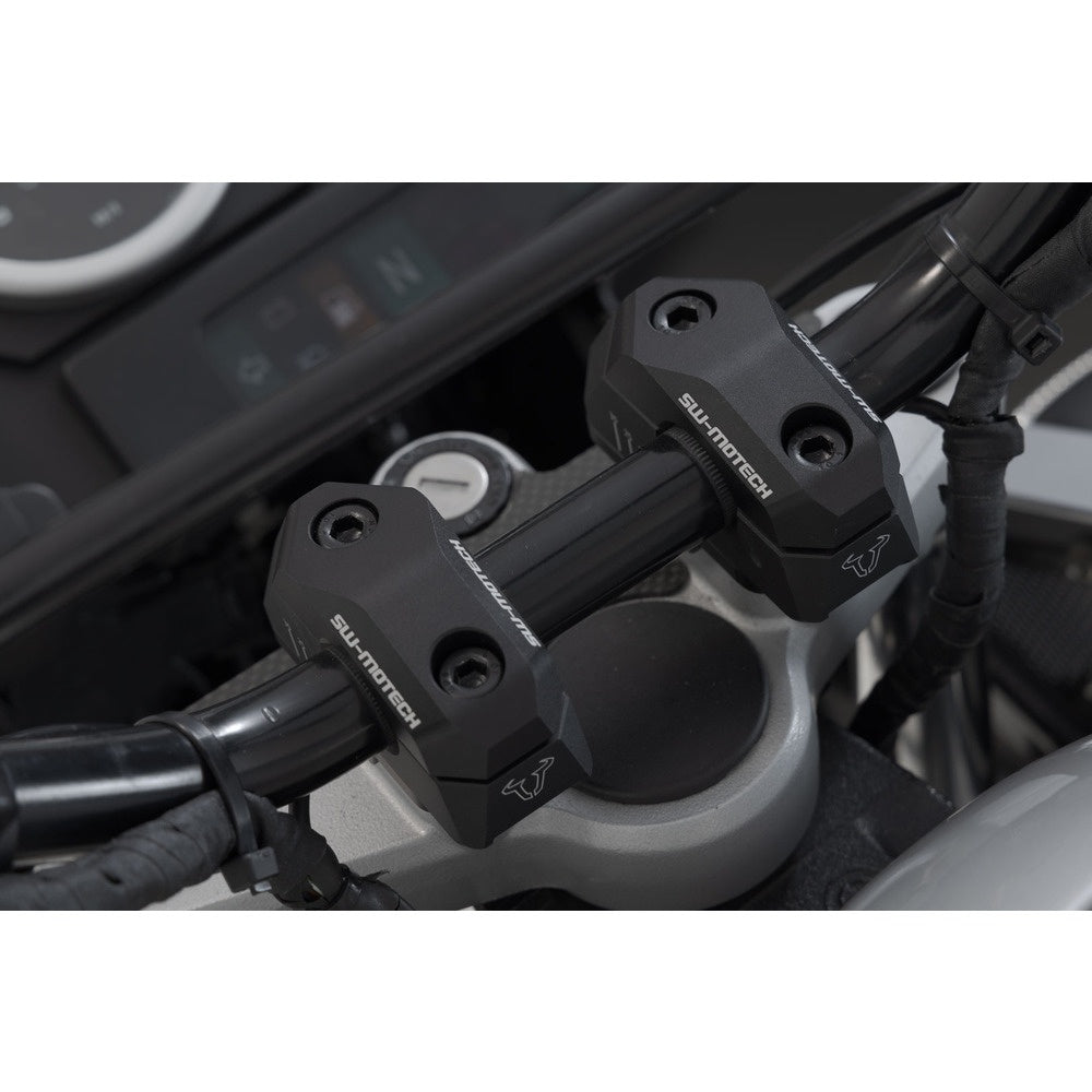 SW-Motech SW-LEH0003930000-B 25mm Bar Back Riser Black for 22mm Handlebars (with variable postion 5/10/15/20/25/30mm increments)