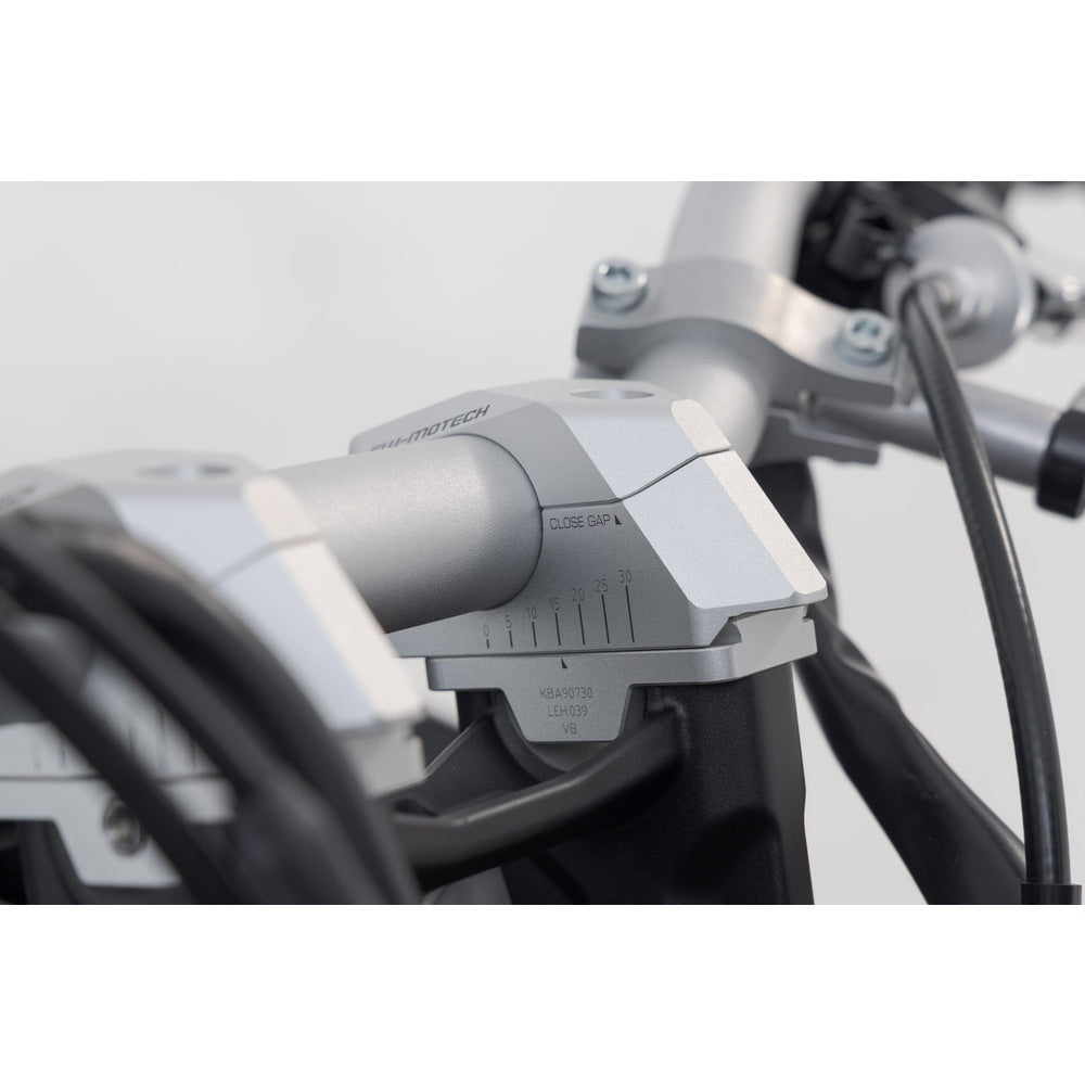 SW-Motech SW-LEH0003931000-S 28mm Bar Back Riser Silver for 28mm Handlebars (with variable postion 5/10/15/20/25/30mm increments)