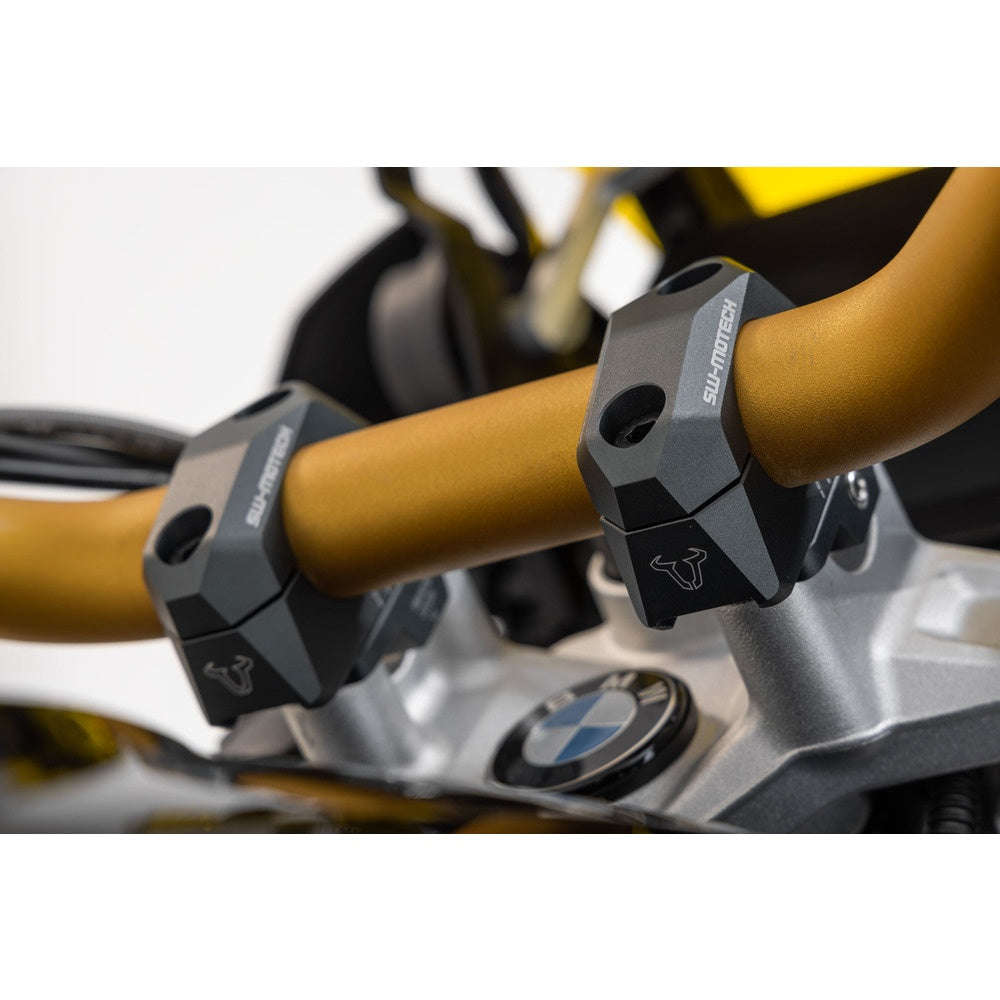 SW-Motech SW-LEH0003932000-B 32mm Bar Back Riser Black for 28mm Handlebars (with variable postion 5/10/15/20/25/30mm increments)