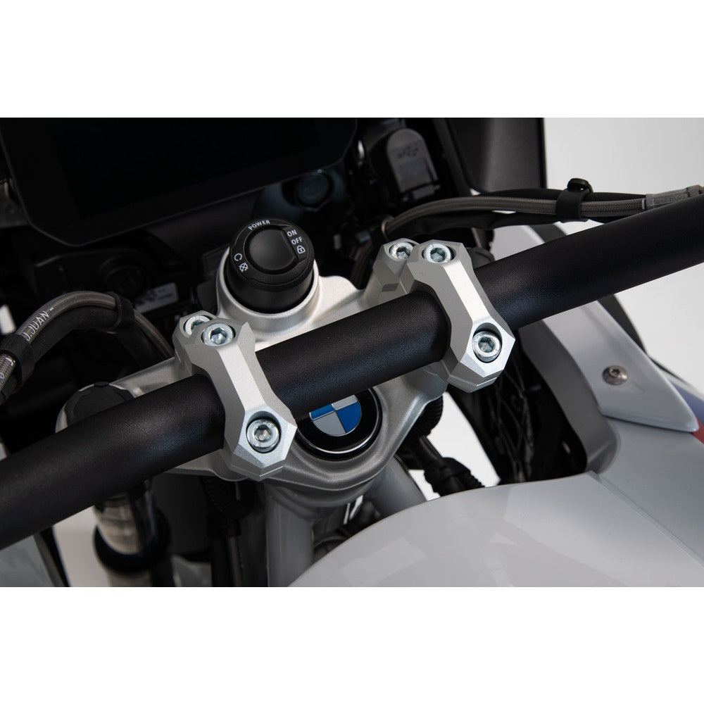 SW-Motech SW-LEH0703912601-S Bar Risers 32mm Silver for BMW S 1000 XR 16-17/R 1200 GS 12-18/Adventure 13-18/Rallye 16-18/R 1250 GS/Adventure 18-Up/Rallye 21-Up