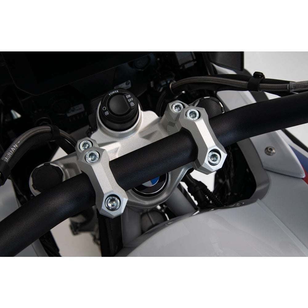 SW-Motech SW-LEH0703912601-S Bar Risers 32mm Silver for BMW S 1000 XR 16-17/R 1200 GS 12-18/Adventure 13-18/Rallye 16-18/R 1250 GS/Adventure 18-Up/Rallye 21-Up