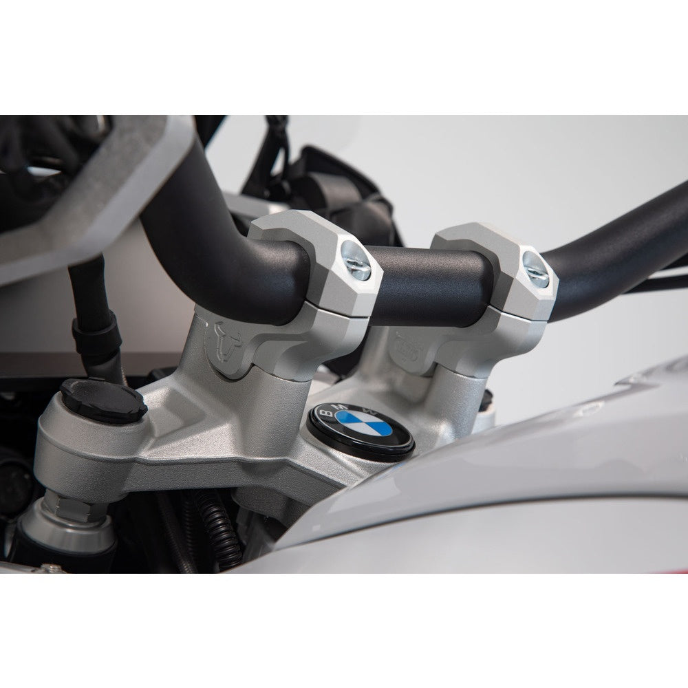 SW-Motech SW-LEH0703912601-S Bar Risers 32mm Silver for BMW S 1000 XR 16-17/R 1200 GS 12-18/Adventure 13-18/Rallye 16-18/R 1250 GS/Adventure 18-Up/Rallye 21-Up