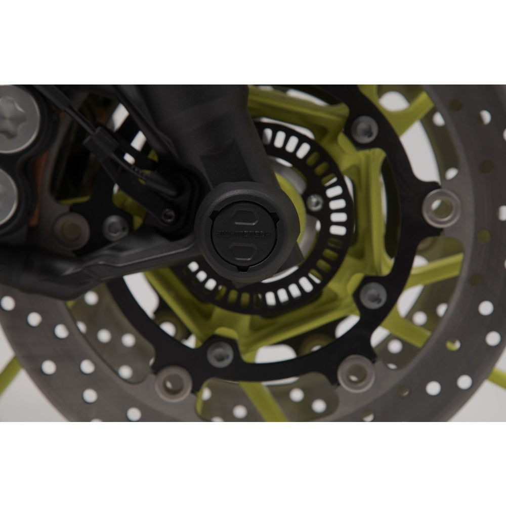 SW-Motech SW-STP0617610701-B Front Axle Slider Set Black for Aprilia RS 660 20-Up/Tuono 660 20-Up/Yamaha YZF-R7 21-Up/FJ-09/MT-09 16-20/MT-09 SP 17-20/MT-09 Tracer/Tracer 900 16-20/Tracer 900 GT 18-20