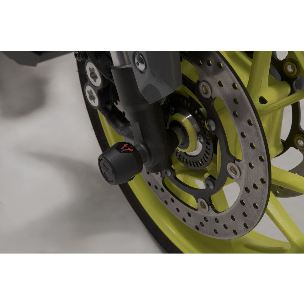 SW-Motech SW-STP0617610701-B Front Axle Slider Set Black for Aprilia RS 660 20-Up/Tuono 660 20-Up/Yamaha YZF-R7 21-Up/FJ-09/MT-09 16-20/MT-09 SP 17-20/MT-09 Tracer/Tracer 900 16-20/Tracer 900 GT 18-20