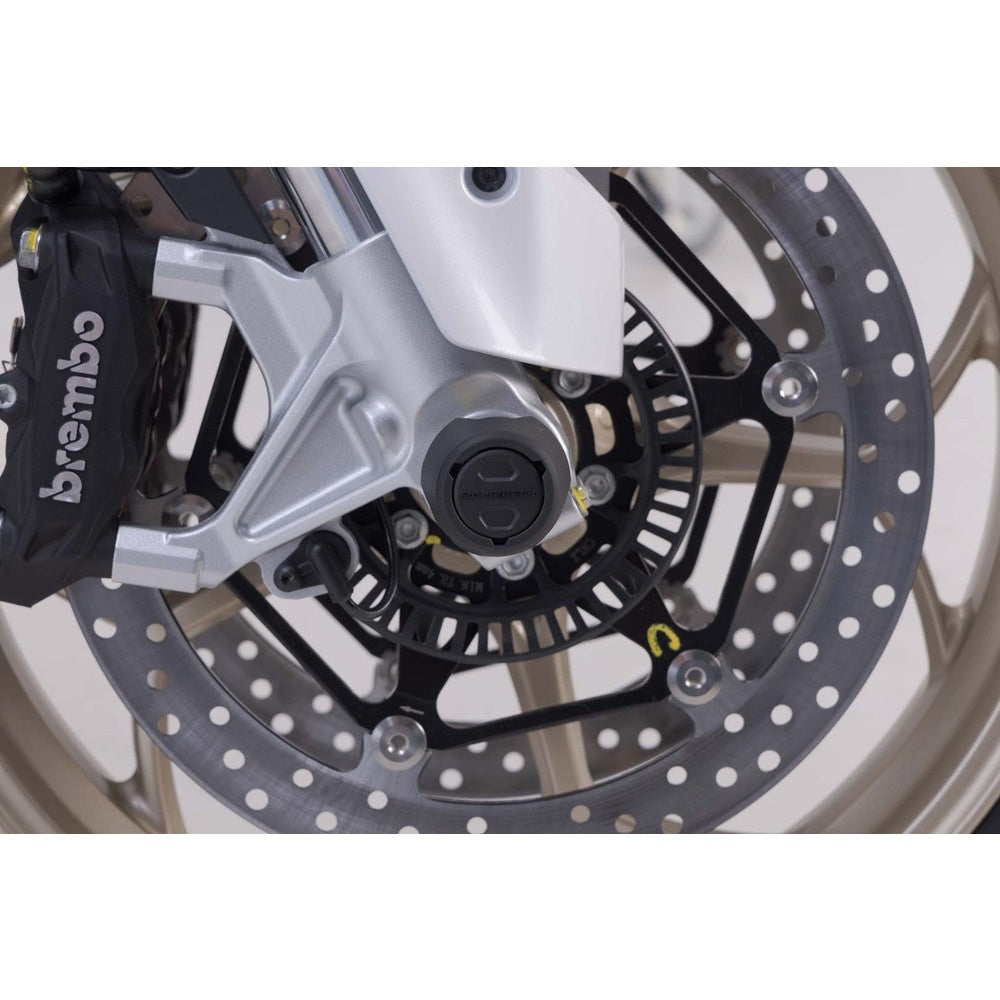 SW-Motech SW-STP1717610100-B Front Axle Slider Set Black for Moto Guzzi V100 Mandello/V100 Mandello S 22-Up