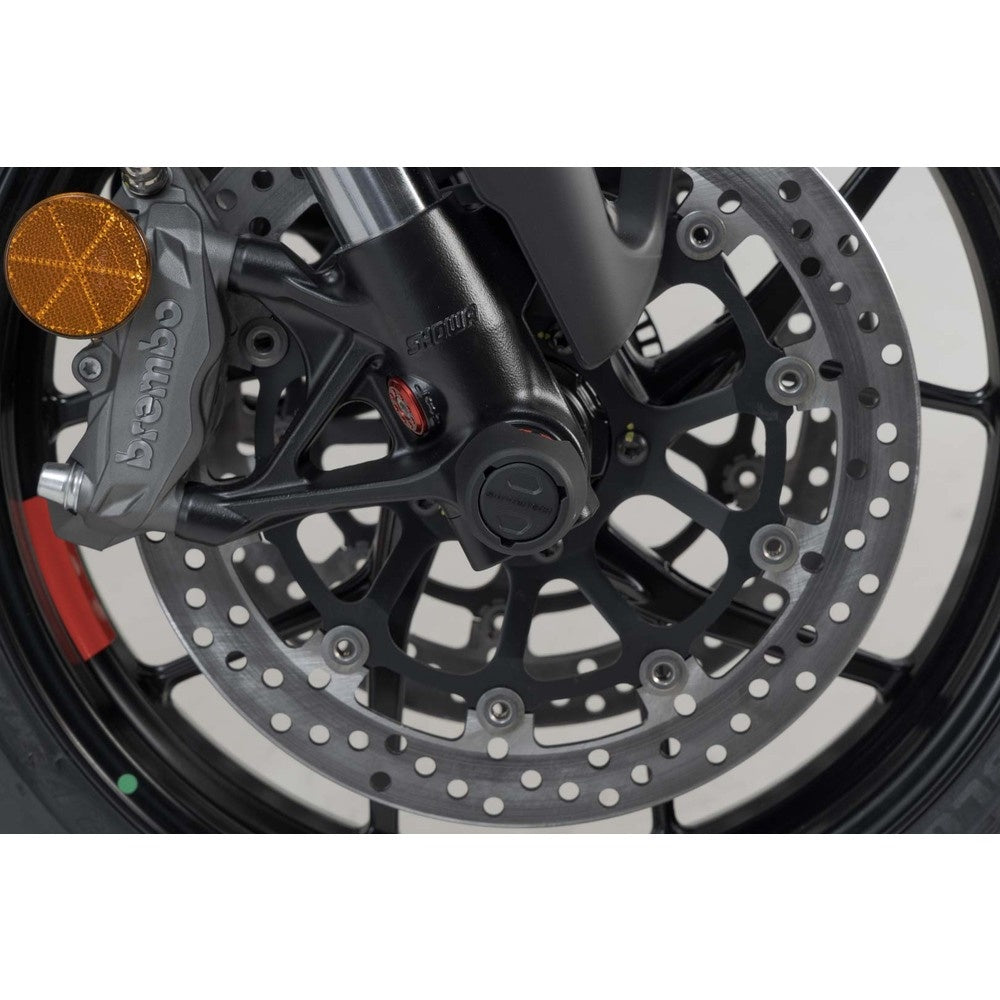 SW-Motech SW-STP2217610201-B Front Axle Slider Set Black for Ducati Panigale/Streetfighter/Diavel 1260/XDiavel Models