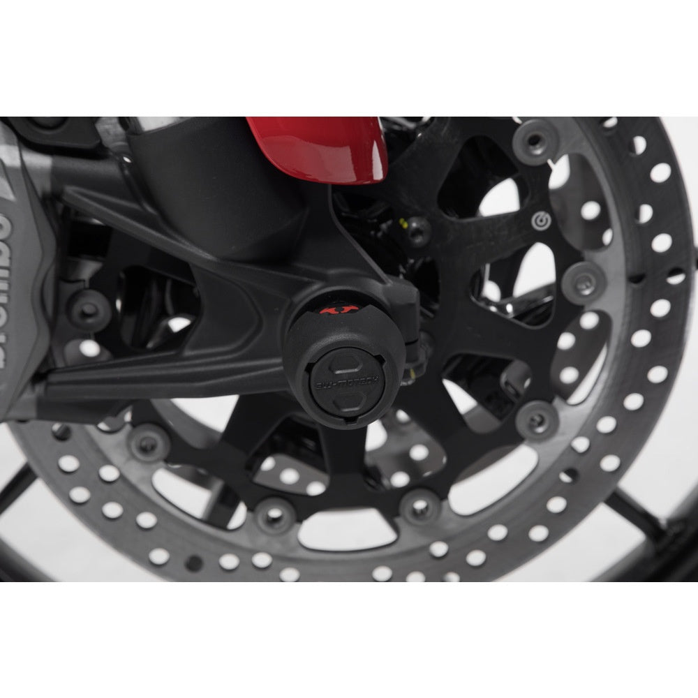 SW-Motech SW-STP2217610600-B Front Axle Slider Set Black for Ducati Multistrada V4 20-Up Models