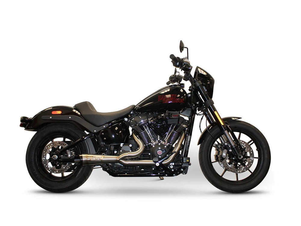 Two Brothers Racing TBR-005-5610199 Shorty Turnout 2-1 Exhaust Stainless Steel w/Black End Cap for Harley-Davidson Softail 25-Up w/Non-240 Rear Tyre