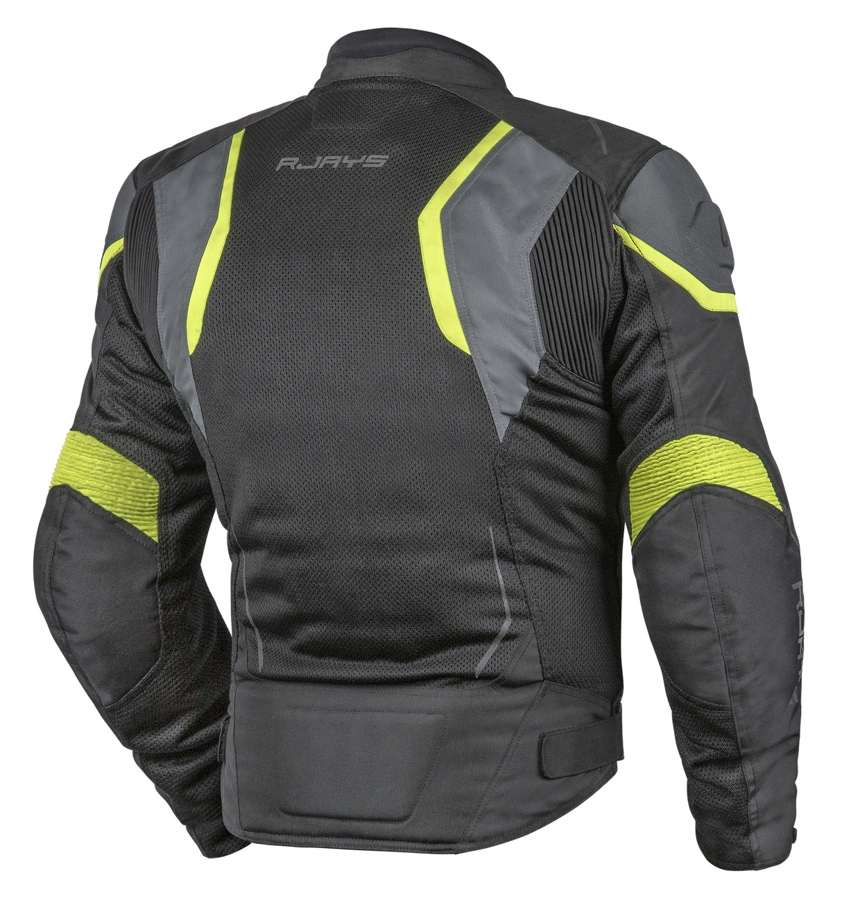 Rjays Swift III Black/Grey/Fluro Yellow Textile Jacket - EasyR