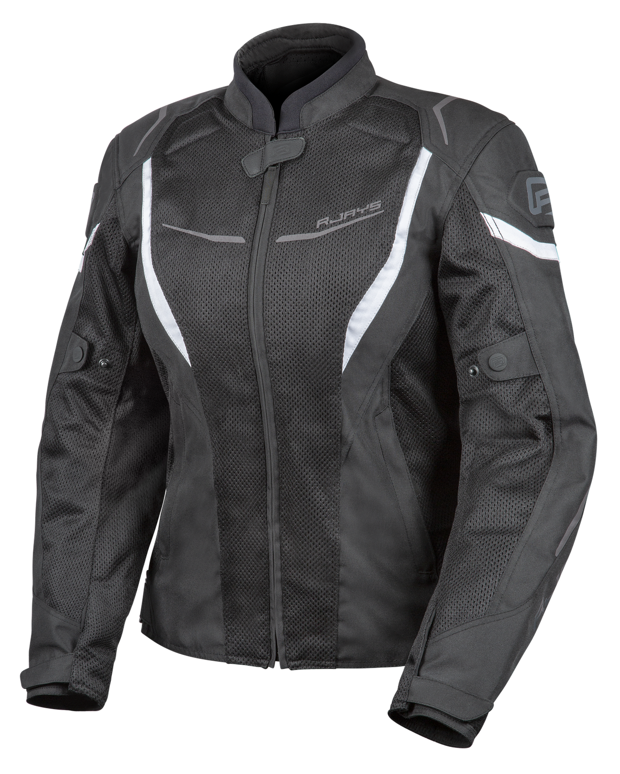 Rjays Swift III Black/White Womens Textile Jacket - EasyR
